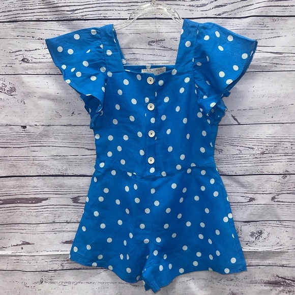 Zara Girls Soft Collection Polka Dot Romper Size 6 - Picture 1 of 3